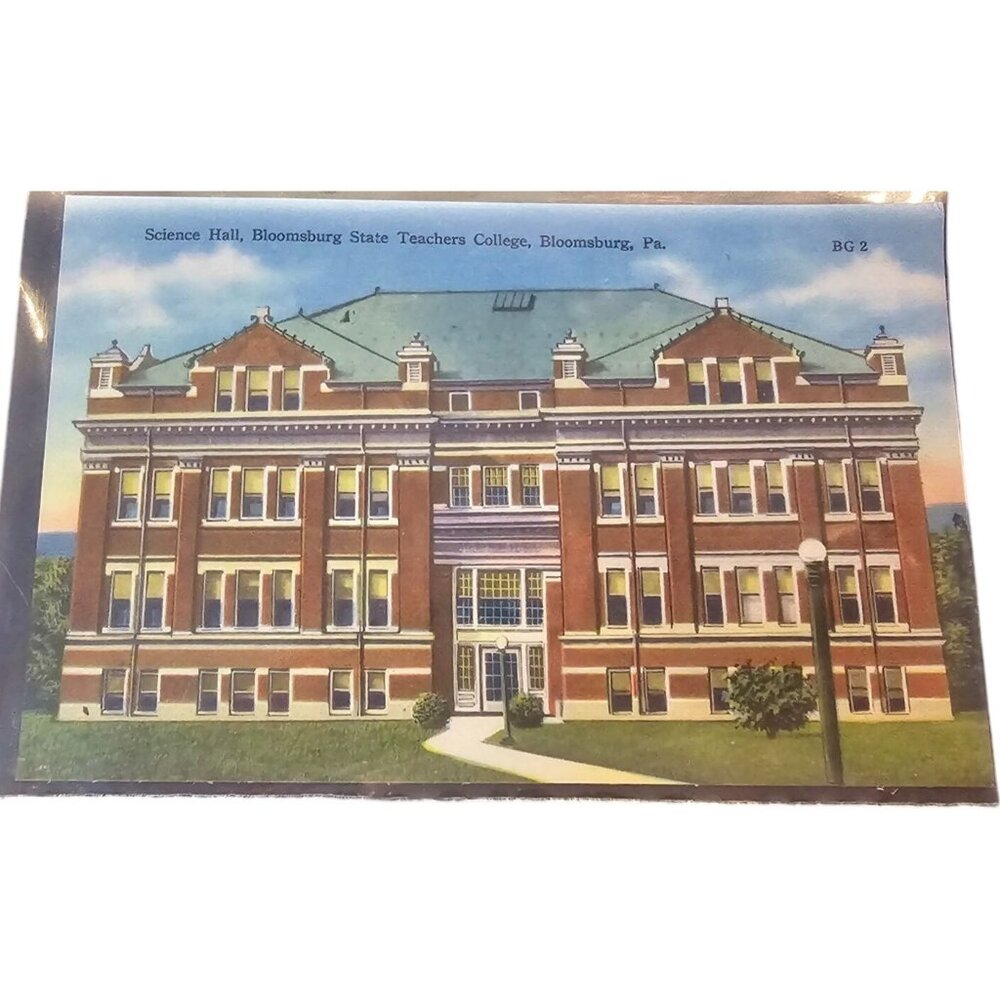 Postcard Science Hall Bloomsburg State Teachers College Bloomsburg PA BG2 5"x3"